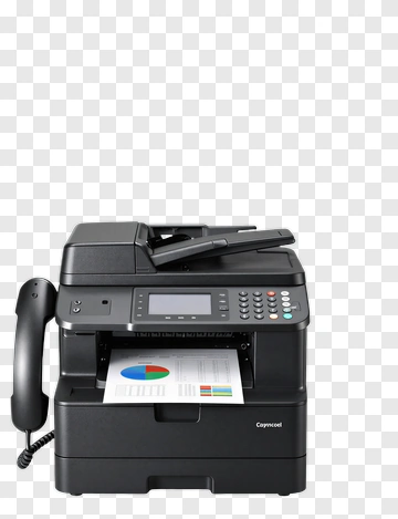 Copier Machine With Printed Document PNG