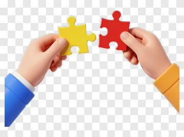 Hands Connecting Puzzle Pieces PNG