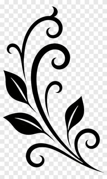 Black Decorative Vine With Leaves PNG