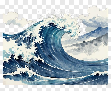 Ocean Wave Illustration PNG