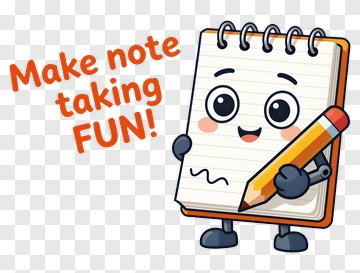 Cartoon Notepad Holding A Pencil PNG