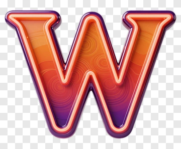 Colorful Letter W PNG