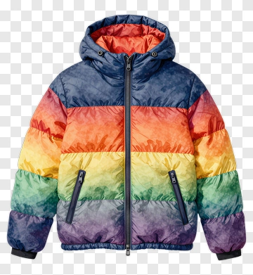 Colorful Puffer Jacket PNG