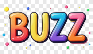 Colorful Buzz Text PNG