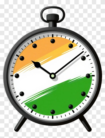 Clock With Indian Flag Colors PNG