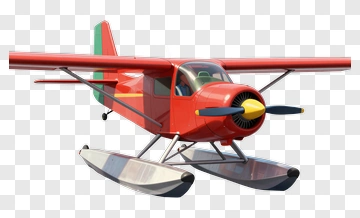 3D Seaplane With Red And Green Design PNG