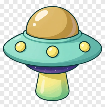 Cartoon Ufo With A Dome PNG