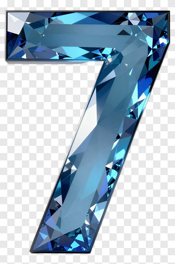 Blue Crystal Number Seven PNG