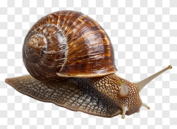 Realistic Snail With A Brown Shell PNG