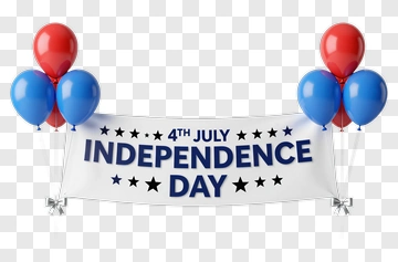Independence Day Banner With Balloons PNG