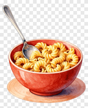 Bowl Of Pasta With Spoon PNG