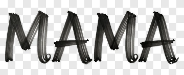 Mama Text In Black Brush Stroke Style PNG
