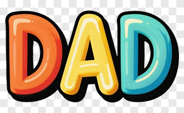 Colorful Dad Text Design PNG
