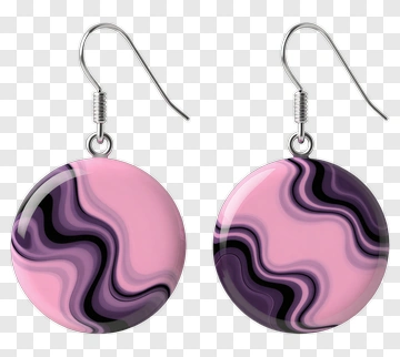 Colorful Earrings With Pink And Purple Swirls PNG