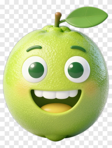 Cartoon Lime Character Smiling PNG
