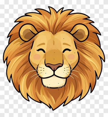 Cartoon Lion Face PNG