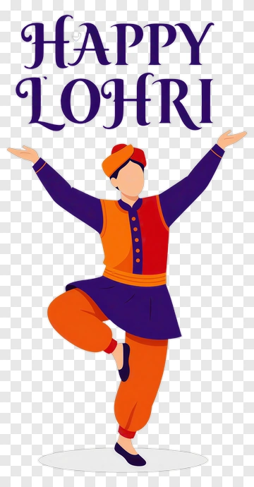 Happy Lohri Celebration With Dancer PNG