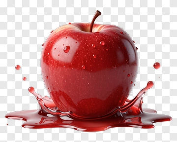 Red Apple Splashing In Juice PNG