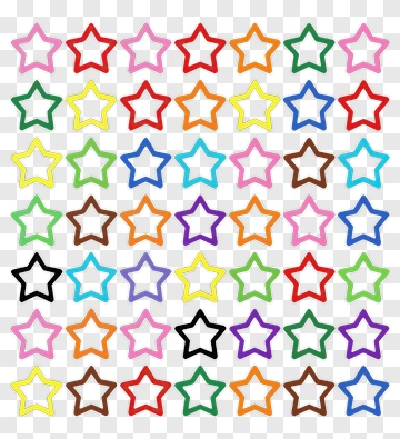 Colorful Star Shapes Collection PNG