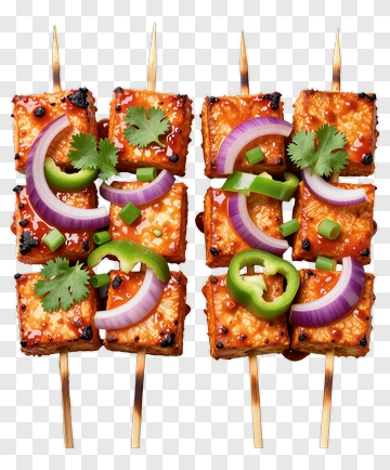 Grilled Vegetable Skewers With Sauce PNG