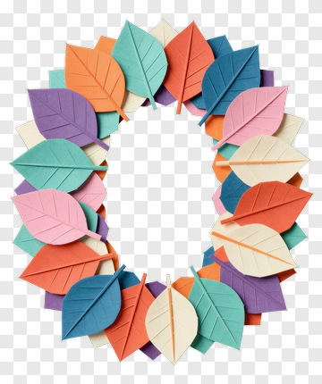 Colorful Leaf Wreath PNG