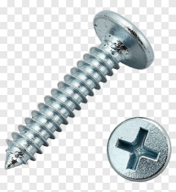 Metal Screw With Cross Slot Head PNG