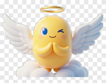 Cartoon Angel Winking With Hands Together PNG