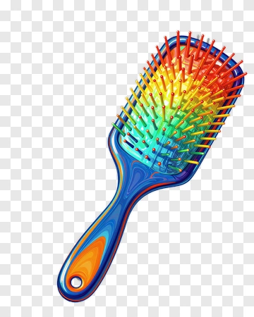 Colorful Hair Brush PNG