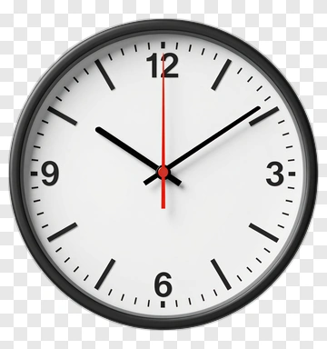 Wall Clock Showing Time PNG