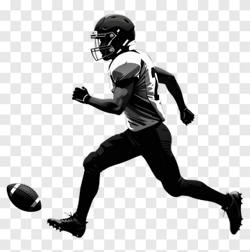 Football Player Running With A Ball PNG