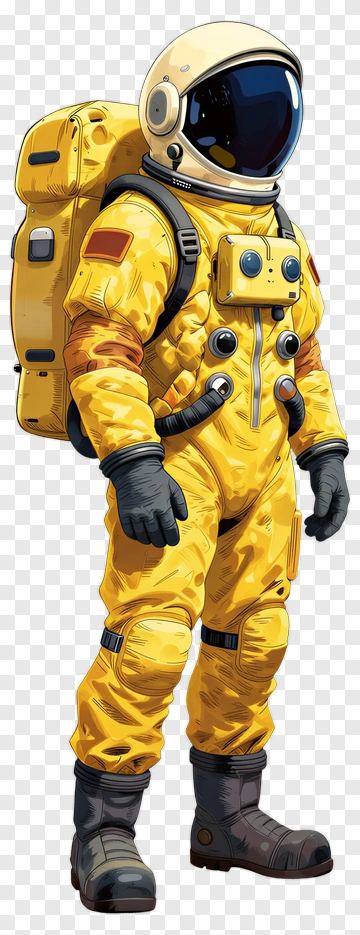 Astronaut In Yellow Space Suit PNG