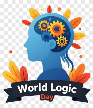 World Logic Day Design With Gears And Leaves PNG