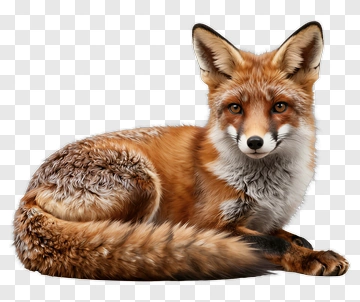 Realistic Fox Lying Down PNG