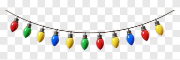 Colorful Christmas String Lights PNG