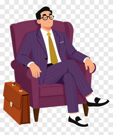 Businessman Sitting In A Chair PNG