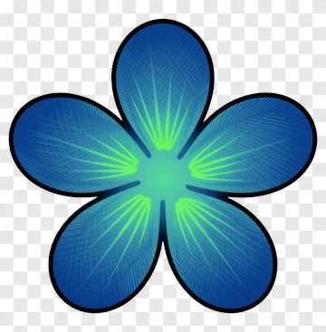 Blue Flower With Green Highlights PNG