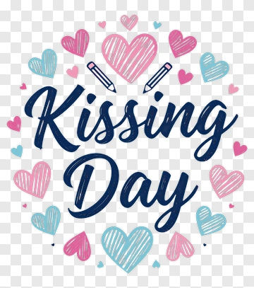 Kissing Day Heart Design PNG