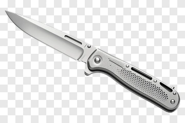 Silver Folding Knife PNG