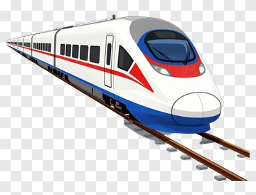 High-Speed Train On Tracks PNG