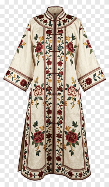 Embroidered Floral Robe PNG