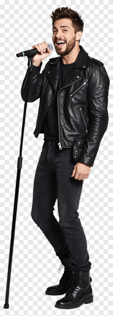 Singer Holding A Microphone PNG
