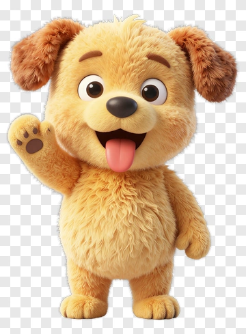 Cartoon Dog Waving Hello PNG