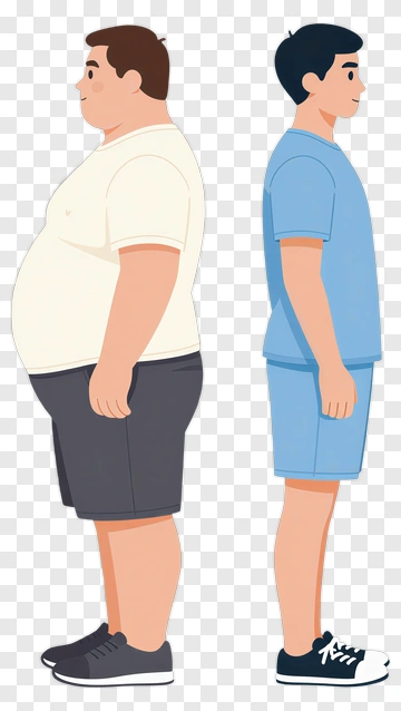Before And After Weight Loss Illustration PNG
