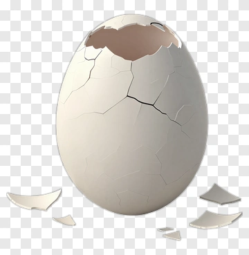 Cracked Egg With Shell Pieces PNG