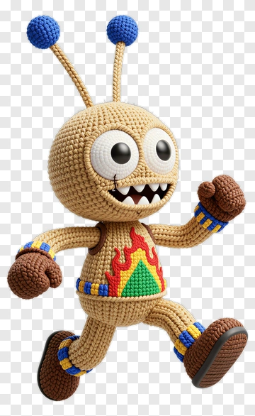 3D Cartoon Monster Character Running PNG