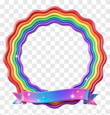 Colorful Rainbow Frame With Banner PNG