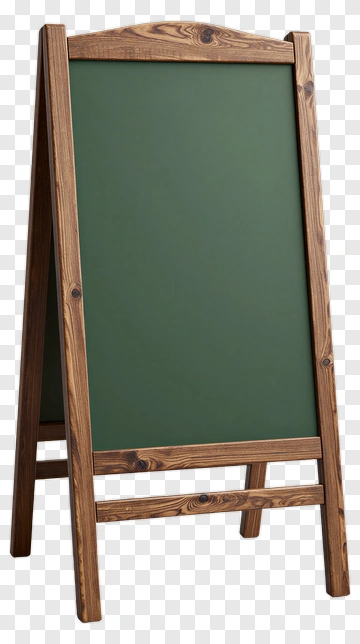 Wooden A-Frame Chalkboard PNG