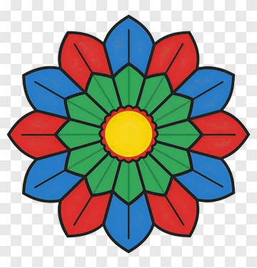 Colorful Flower Mandala Design PNG