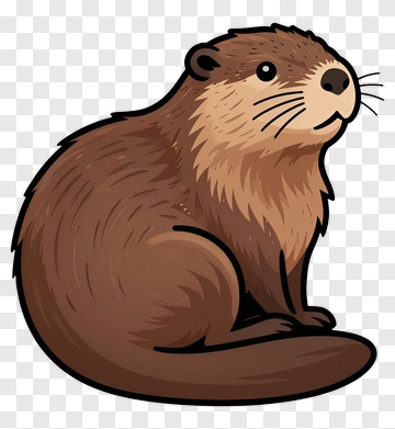 Cartoon Otter Sitting PNG