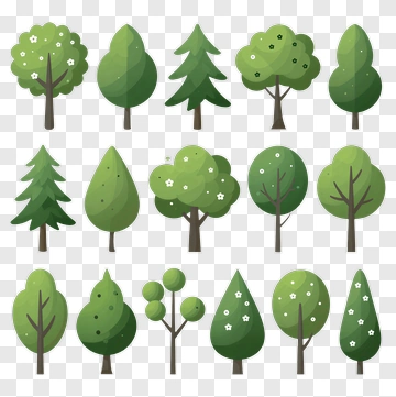 Collection Of Cartoon Trees PNG